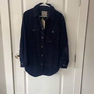 Everlane Corduroy Oversized Shirt Jacket - Navy
